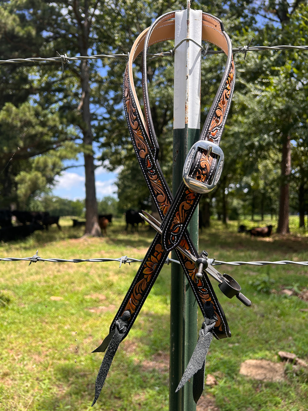Sunflower and Butterfly - Split ear headstall