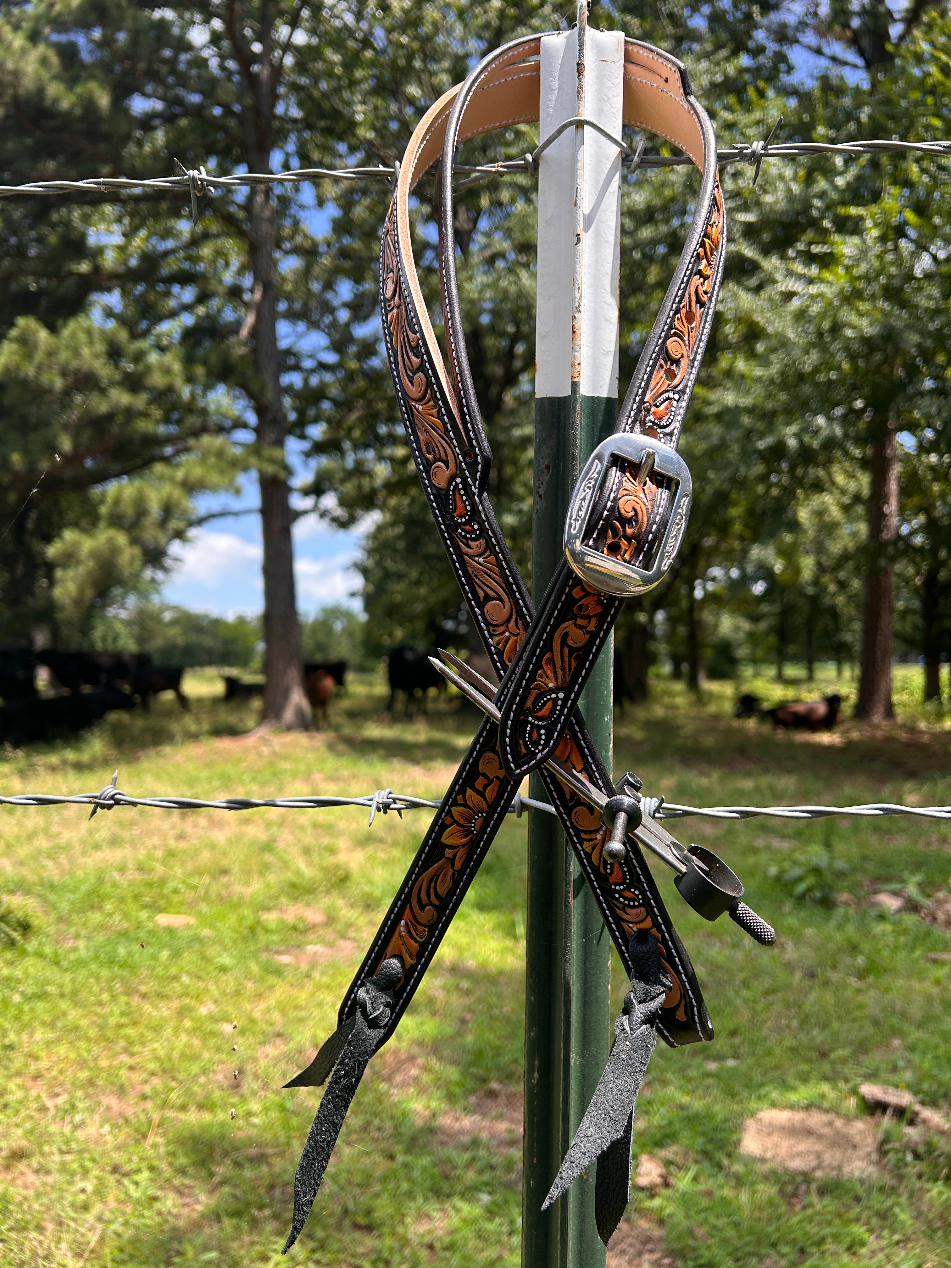 Sunflower and Butterfly - Split ear headstall